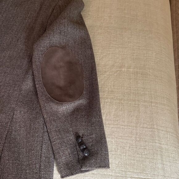 Canali For Bloomingdales Mens Sport Jacket Brown Tweed with Suede Elbow Patches. - Picture 6 of 14